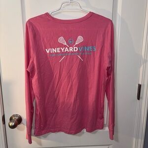 Womens Vineyard Vines Lacrosse Long Sleeve Pocket Tee